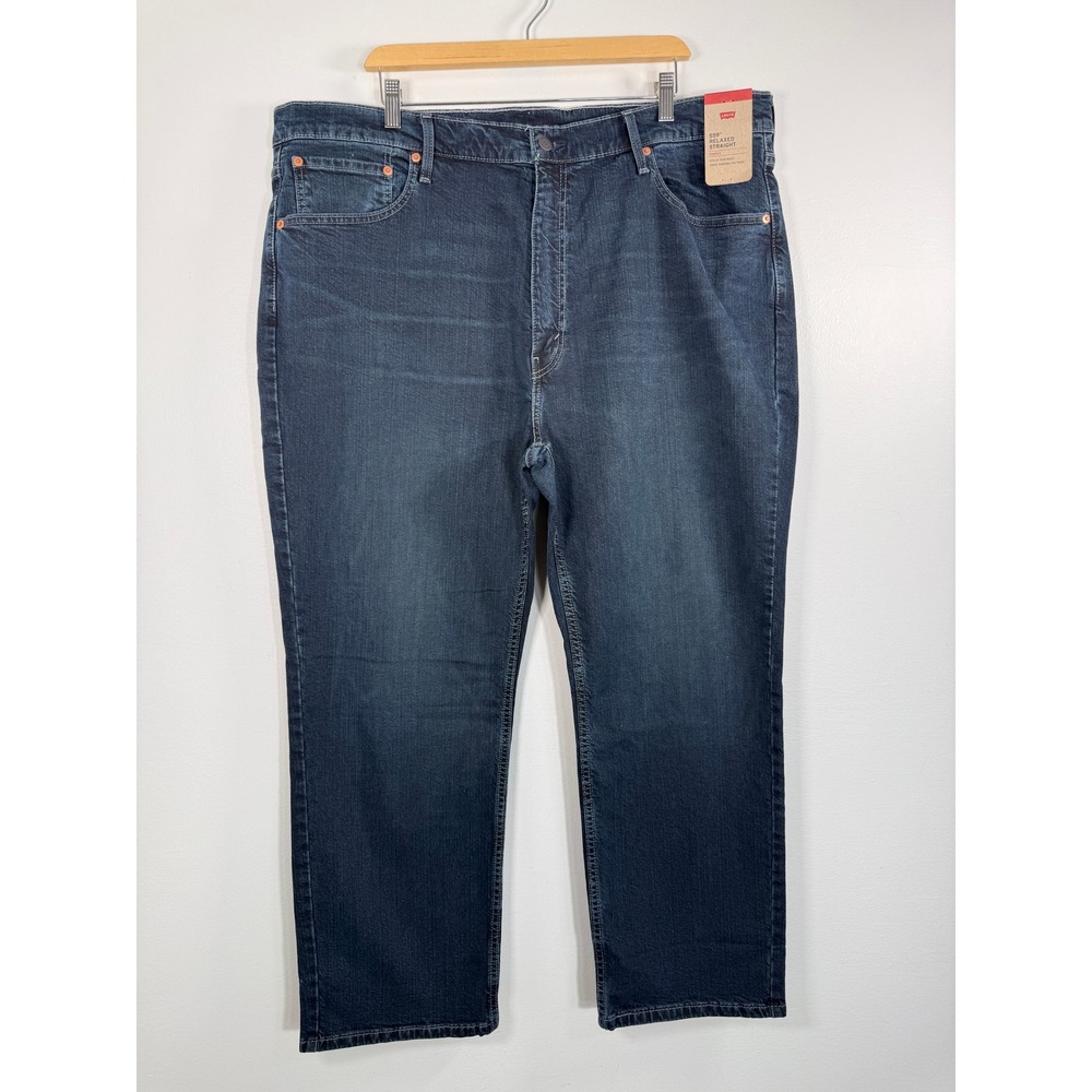 Levis Jeans Mens Fits 44x28.5 559 Relaxed Straight Dark Wash Stretch Denim NEW